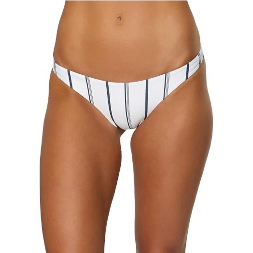 O'Neill White and Black Striped Bikini Bottom